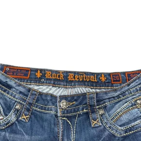 Rock Revival Cole Bootcut Jeans Blue Waist 29 - Picture 3 of 10